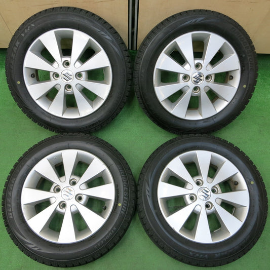 *送料無料* バリ溝！9分★スズキ ワゴンR 純正 155/65R14 スタッドレス ブリヂストン ブリザック VRX 14インチ PCD100/4H★4052004イス