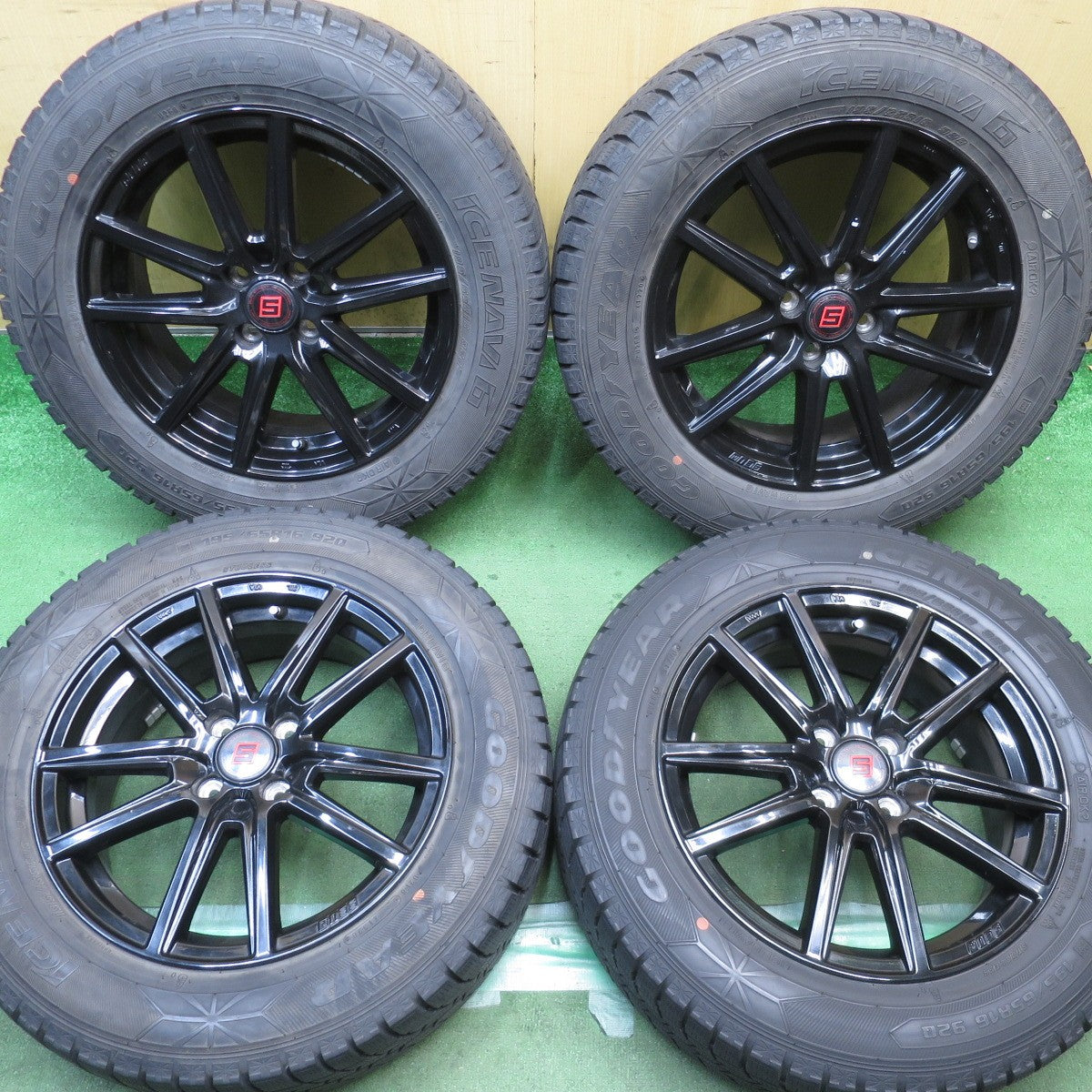 バリ溝！キレイ！8.5分◎スタッドレス 195/65R16 グッドイヤー アイスナビ6 SEIN ザイン 16インチ PCD100/4H◎6100902NJス
