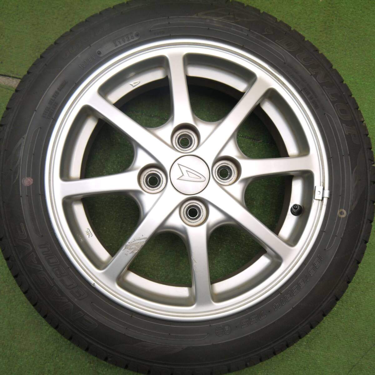 バリ溝！24年！9分★ダイハツ ミライース 純正 155/65R14 ダンロップ エナセーブ EC204 14インチ PCD100/4H★5040101Hノ