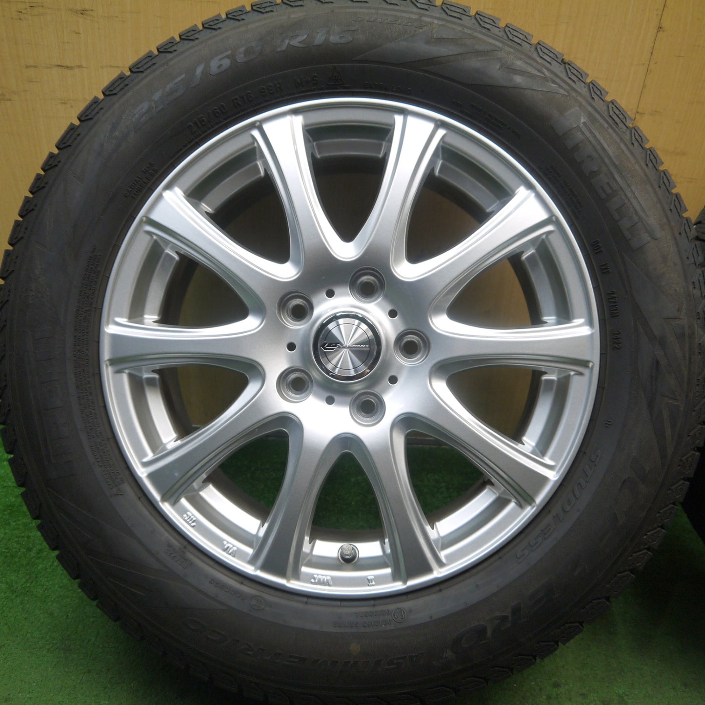 バリ溝！22年！キレイ！9分★スタッドレス 215/60R16 ピレリ アイスゼロ アシンメトリコ LAUFBAHN Ⅱ ラウフバーン 2 16インチ PCD114.3/5H★5073001Hス