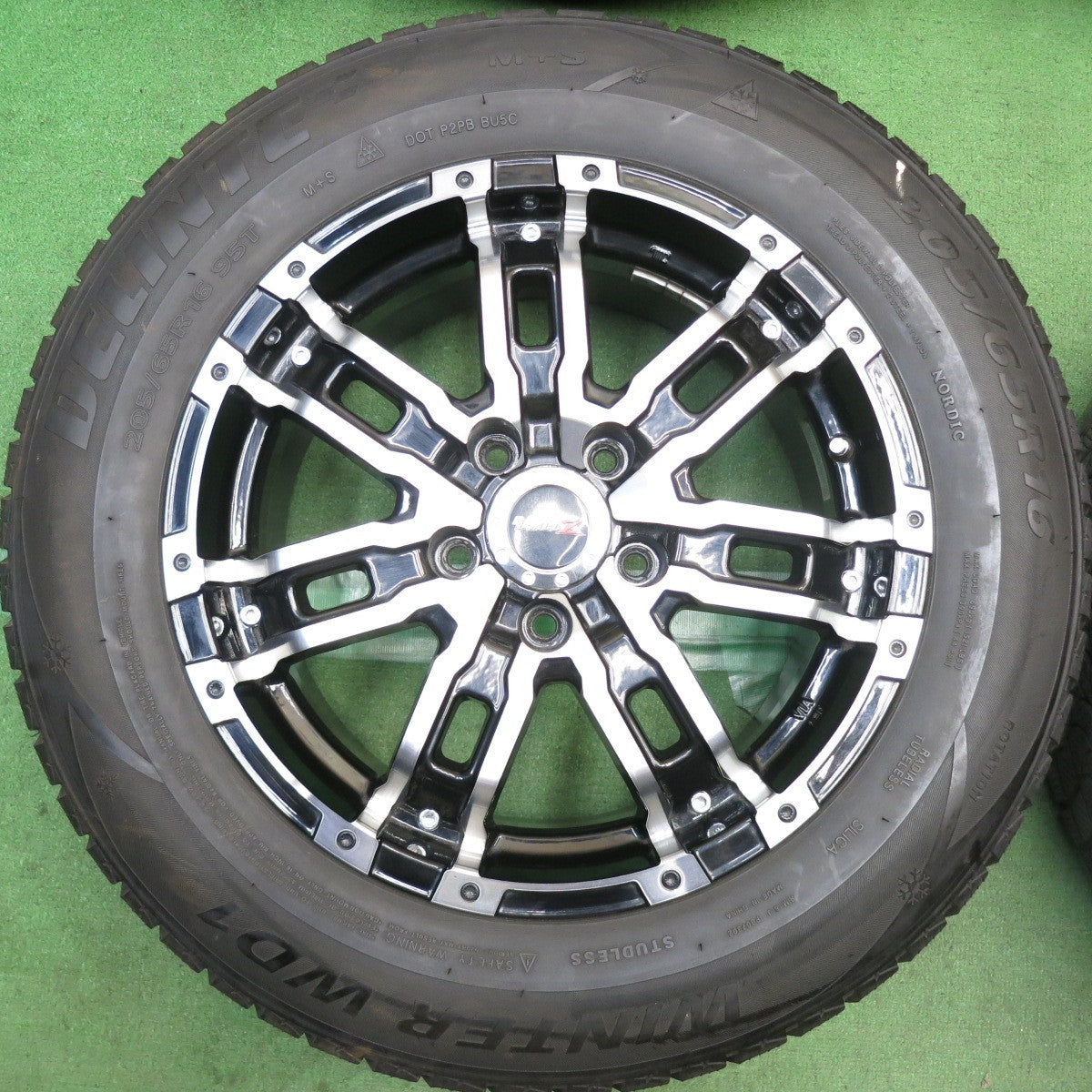 バリ溝！8.5分◎スタッドレス 205/65R16 デリンテ WINTER WD1 B-MUD Z 社外 アルミ 16インチ PCD114.3/5H◎6092005HAス