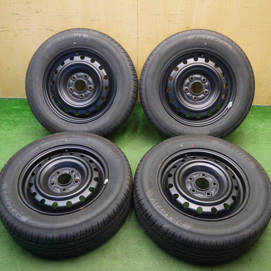 バリ溝！24年！キレイ！ほぼ10分★195/65R15 プラクティバ ヨコハマ スチール ホイール 15インチ PCD114.3/5H★6033007Hノ
