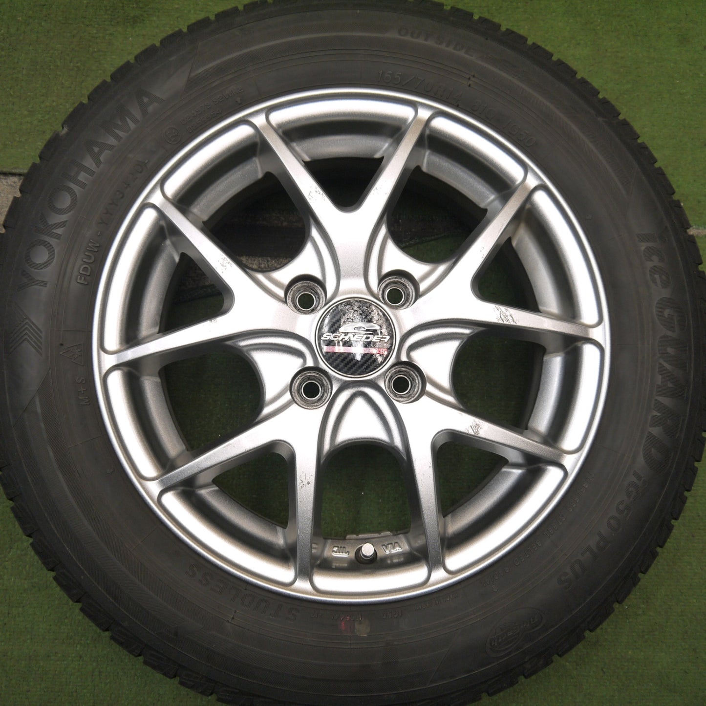 4本価格★スタッドレス 165/70R14 ヨコハマ アイスガード iG50 プラス SCHNEIDER シュナイダー 14インチ PCD100/4H★5093005Hス