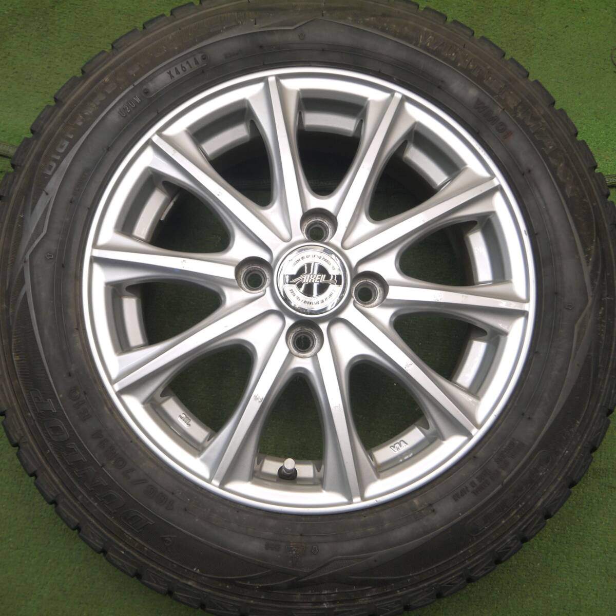 バリ溝！9分★スタッドレス 165/70R14 ダンロップ ウインターマックス WM01 AXEL アクセル 14インチ PCD100/4H★4072902Hス