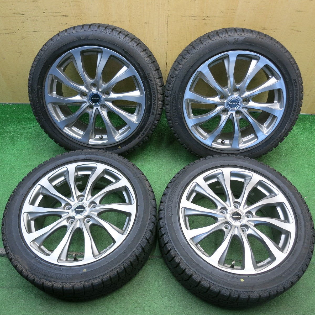 バリ溝！25年！キレイ！ほぼ10分◎スタッドレス 215/50R17 ブリヂストン アイスパートナー2 BALMINUM TR10 バルミナ 17インチ PCD114.3/5H◎6070512HAス