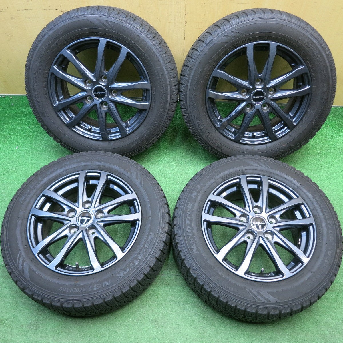 バリ溝！キレイ！8.5分★スタッドレス 195/65R15 オートバックス ノーストレック N3i LEBEN レーベン 15インチ PCD114.3/5H★6050202HAス