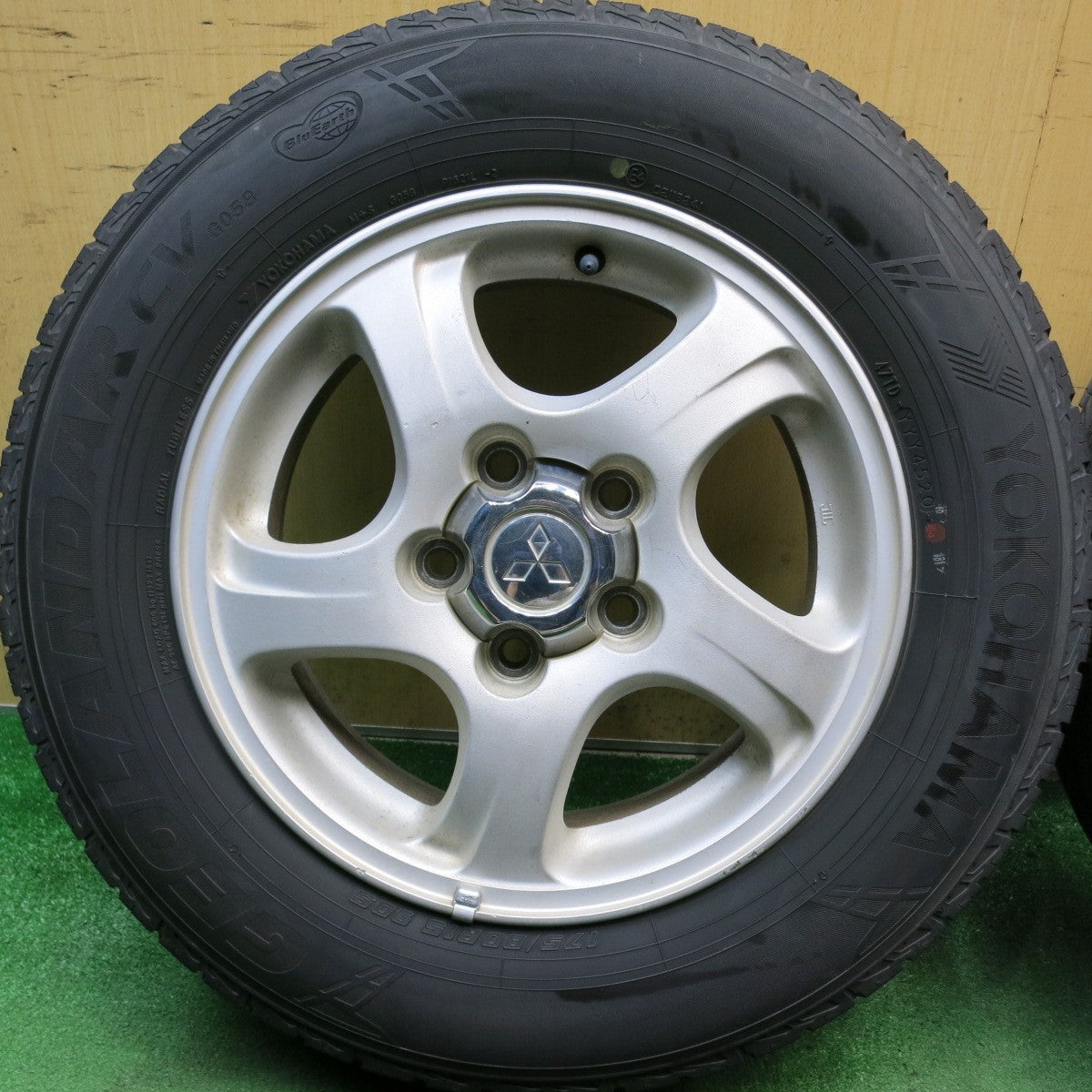 バリ溝！8.5分◎三菱 パジェロ ミニ 純正 175/80R15 ヨコハマ ジオランダー CV G058 15インチ PCD114.3/5H◎6080609HAノ