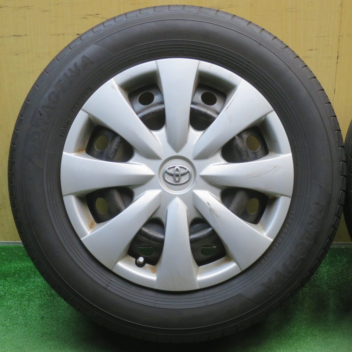 バリ溝！23年！8.5分◎トヨタ 140系 カローラ フィールダー 純正 スチール 195/65R15 プラクティバ ヨコハマ 15インチ PCD100/4H◎6062403NJノ