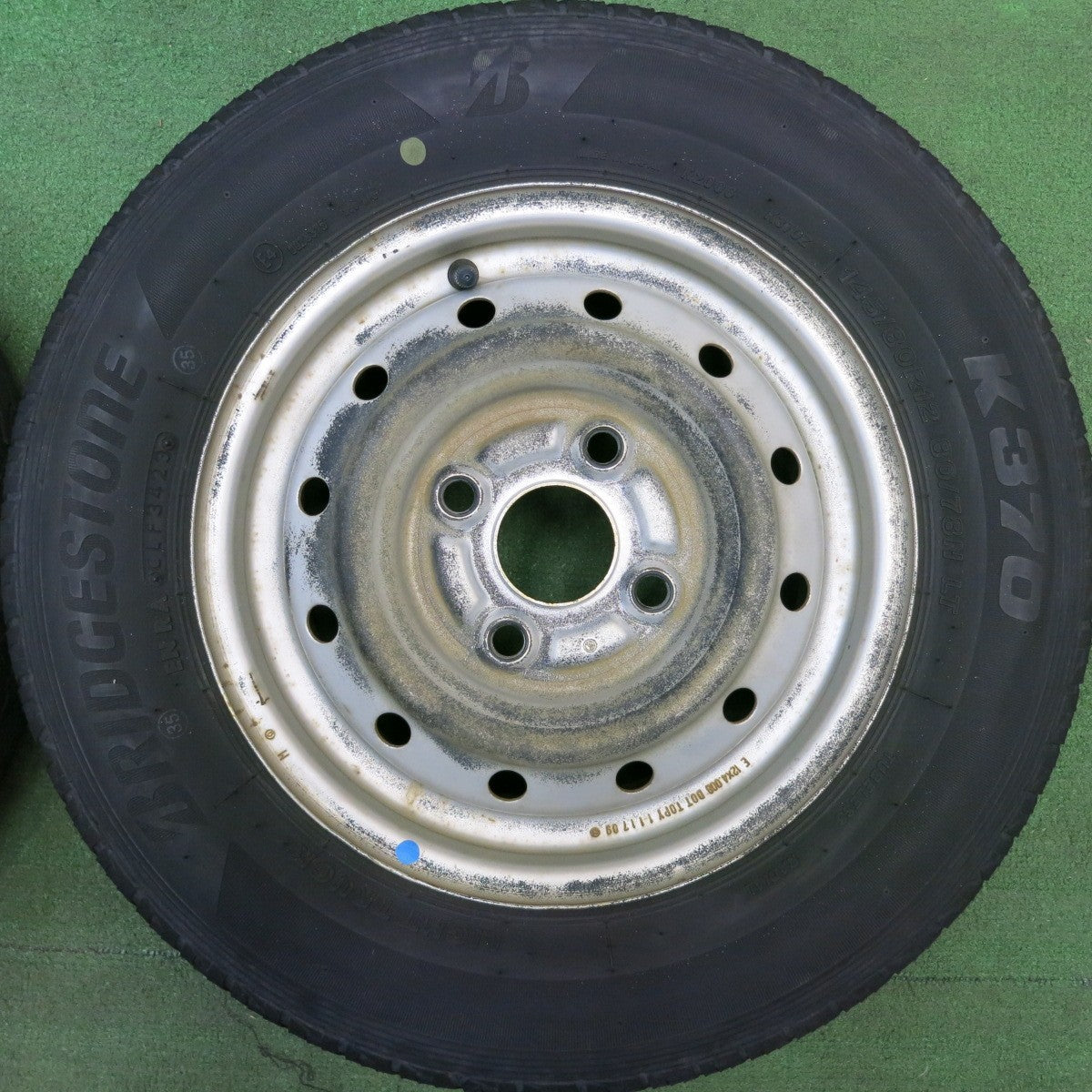 4本価格！23年★145/80R12 80/78N ブリヂストン K370 スチール ホイール 12インチ PCD100/4H★6022305HAノ