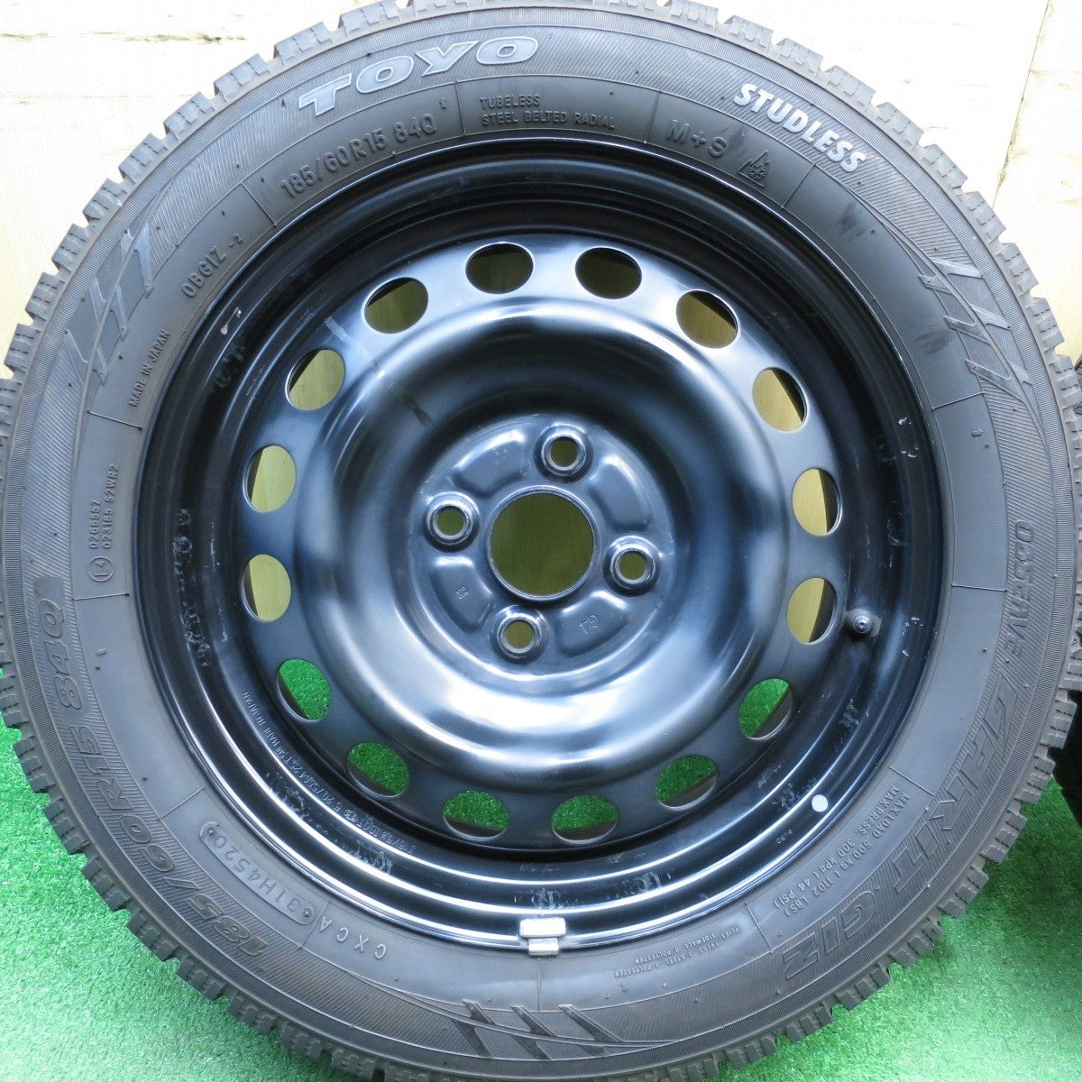 バリ溝！9.5分★スタッドレス 185/60R15 トーヨー オブザーブ ガリット GIZ スチール ホイール 15インチ PCD100/4H★5030710Hス