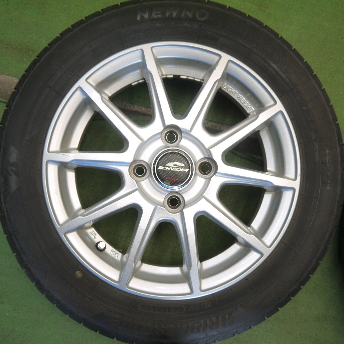 4本価格！24年◎155/65R14 ブリヂストン NEWNO SCHNEIDER ATECH ニューノ シュナイダー エーテック 14インチ PCD100/4H◎6080702Hノ