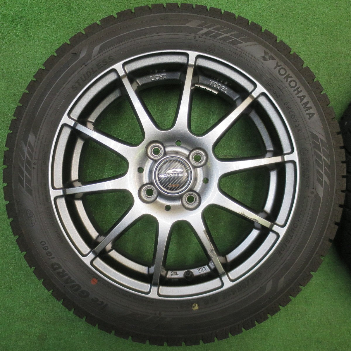 バリ溝！24年！9.5分★スタッドレス 165/65R15 ヨコハマ アイスガード iG60 SCHNEIDER シュナイダー 15インチ タフト ソリオ 等 PCD100/4H★5121814NJス