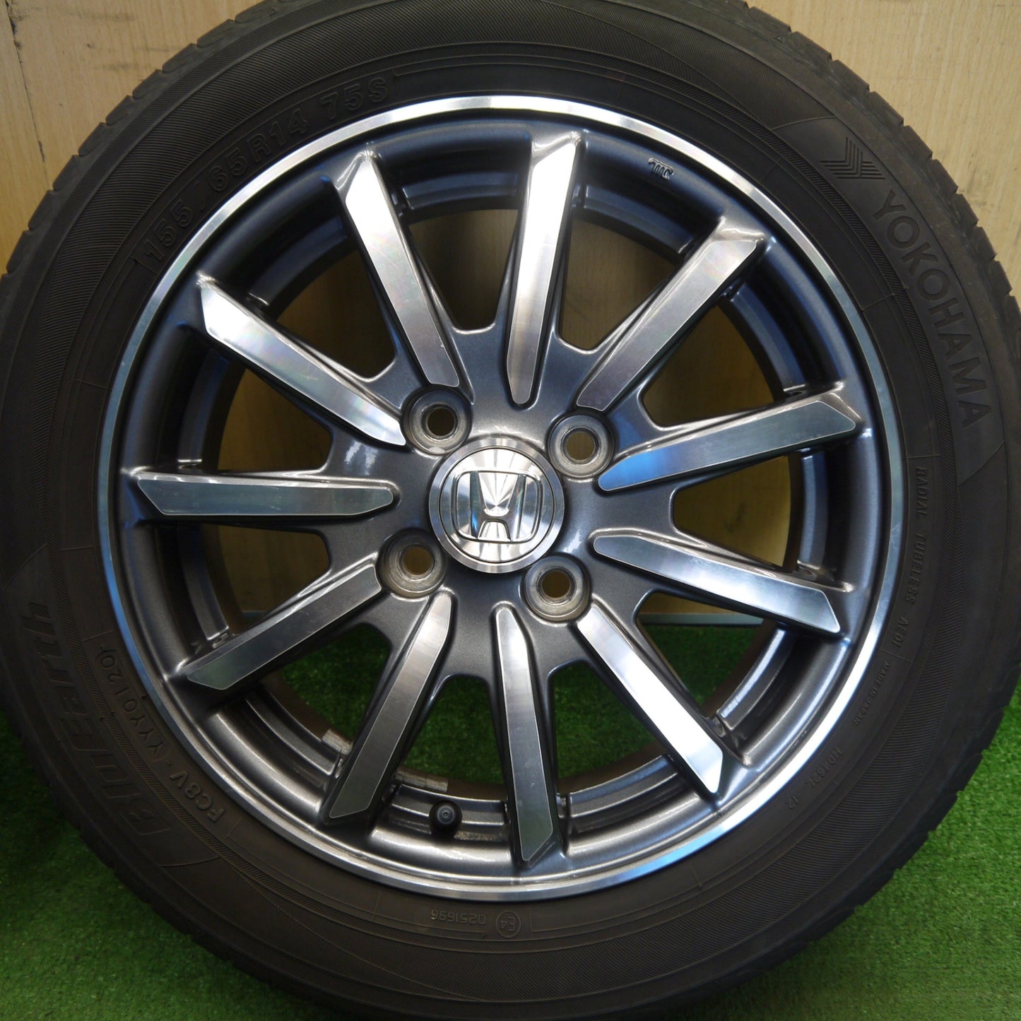4本価格★ホンダ N-WGN 純正 155/65R14 ヨコハマ ブルーアース AE01 14インチ Nワゴン NWGN PCD100/4H★6042005Hノ
