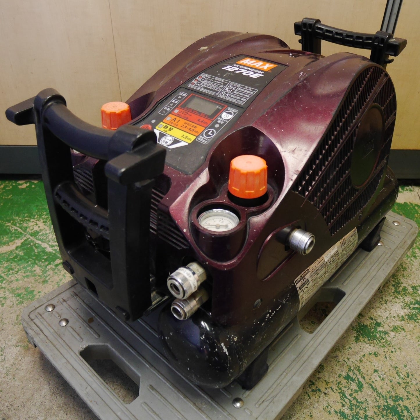 [送料無料] ☆MAX マックス スーパー エア コンプレッサー AK-HH1270E ガーネットレッド エアー ツール 工具 現状品☆