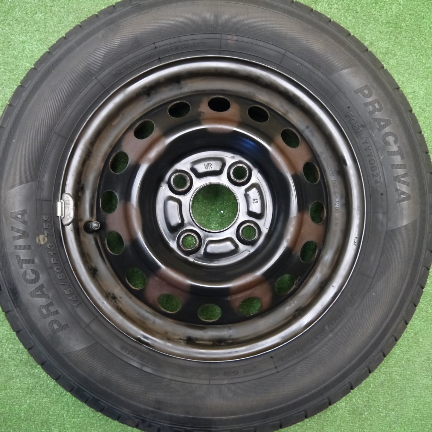 4本価格！24年★145/80R13 プラクティバ ヨコハマ スチール ホイール 13インチ PCD100/4H★5110412Hノ