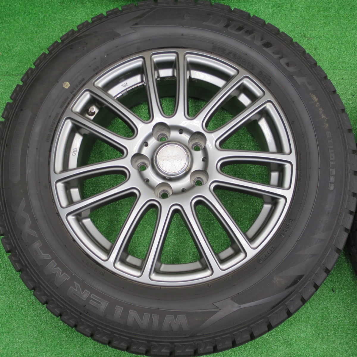 バリ溝！23年！9.5分★スタッドレス 215/65R16 ダンロップ ウインターマックス WM02 E spider 社外 アルミ 16インチ PCD114.3/5H★5122105NKス