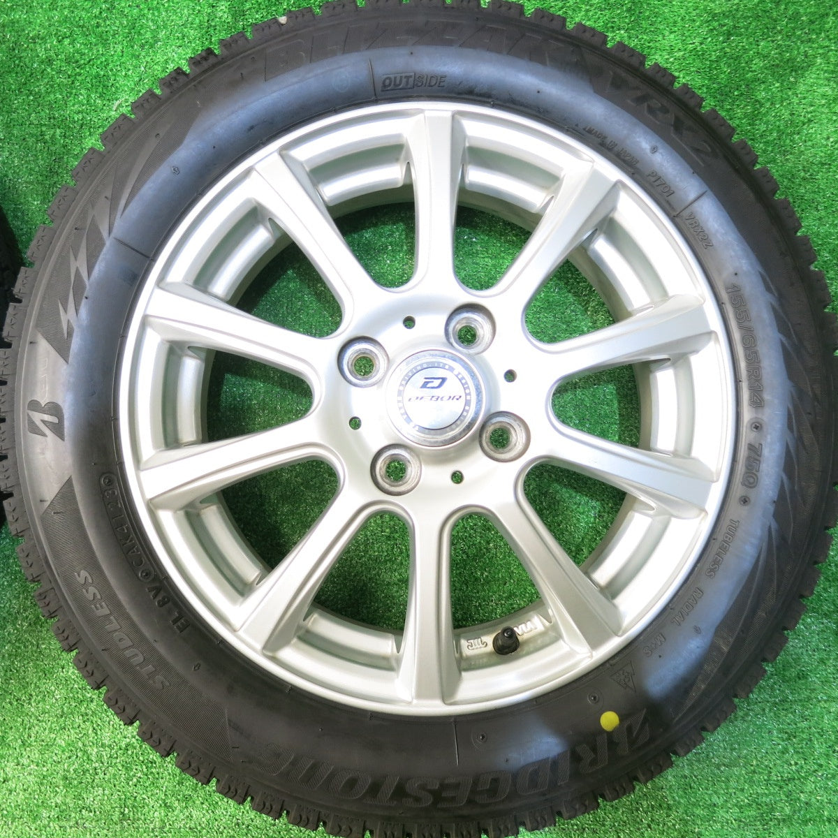 バリ溝！23年！キレイ！ほぼ10分★スタッドレス 155/65R14 ブリヂストン ブリザック VRX2 DEBOR 14インチ PCD100/4H★5110814HAス