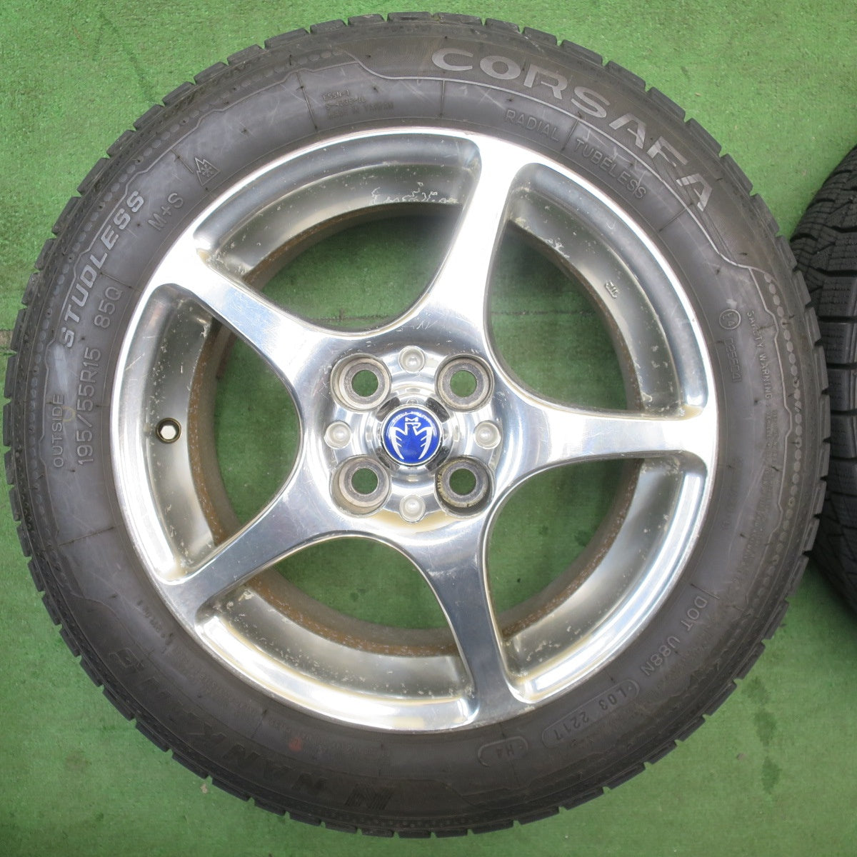 バリ溝！9.5分★トヨタ MR-S ZZW30 純正 MIDSHIP RUNABOUT 185/55R15 195/55R15 スタッドレス ナンカン CORSAFA 15インチ PCD100/4H★6050404NJス