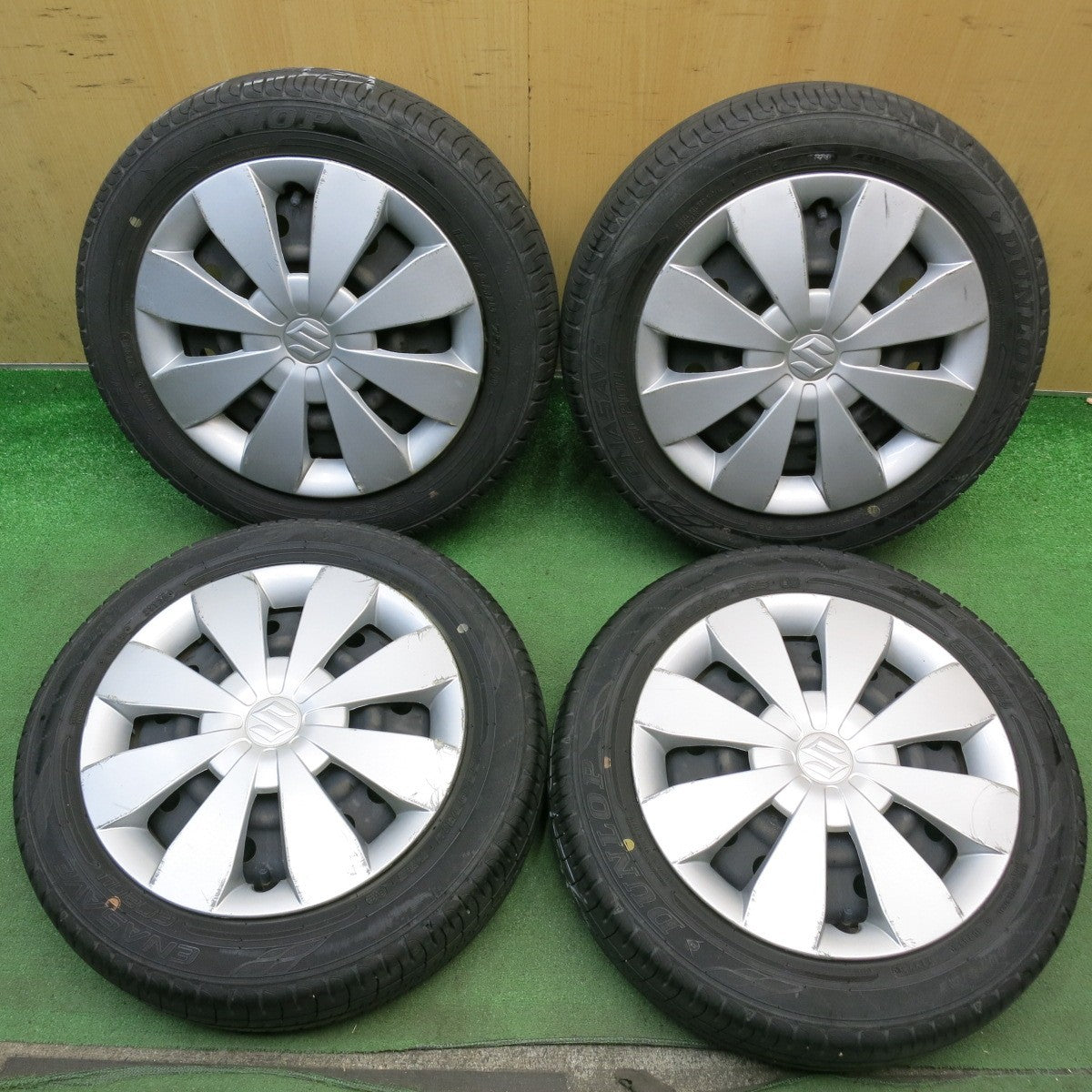 バリ溝！23年！8.5分◎スズキ ワゴンR 純正 スチール 155/65R14 ダンロップ エナセーブ EC204 14インチ PCD100/4H◎6073010HAノ