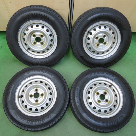 バリ溝！9.5分★スタッドレス 165/80R13 90/88N ヨコハマ アイスガード iG91 スチール ホイール 13インチ PCD100/4H★5093009イス