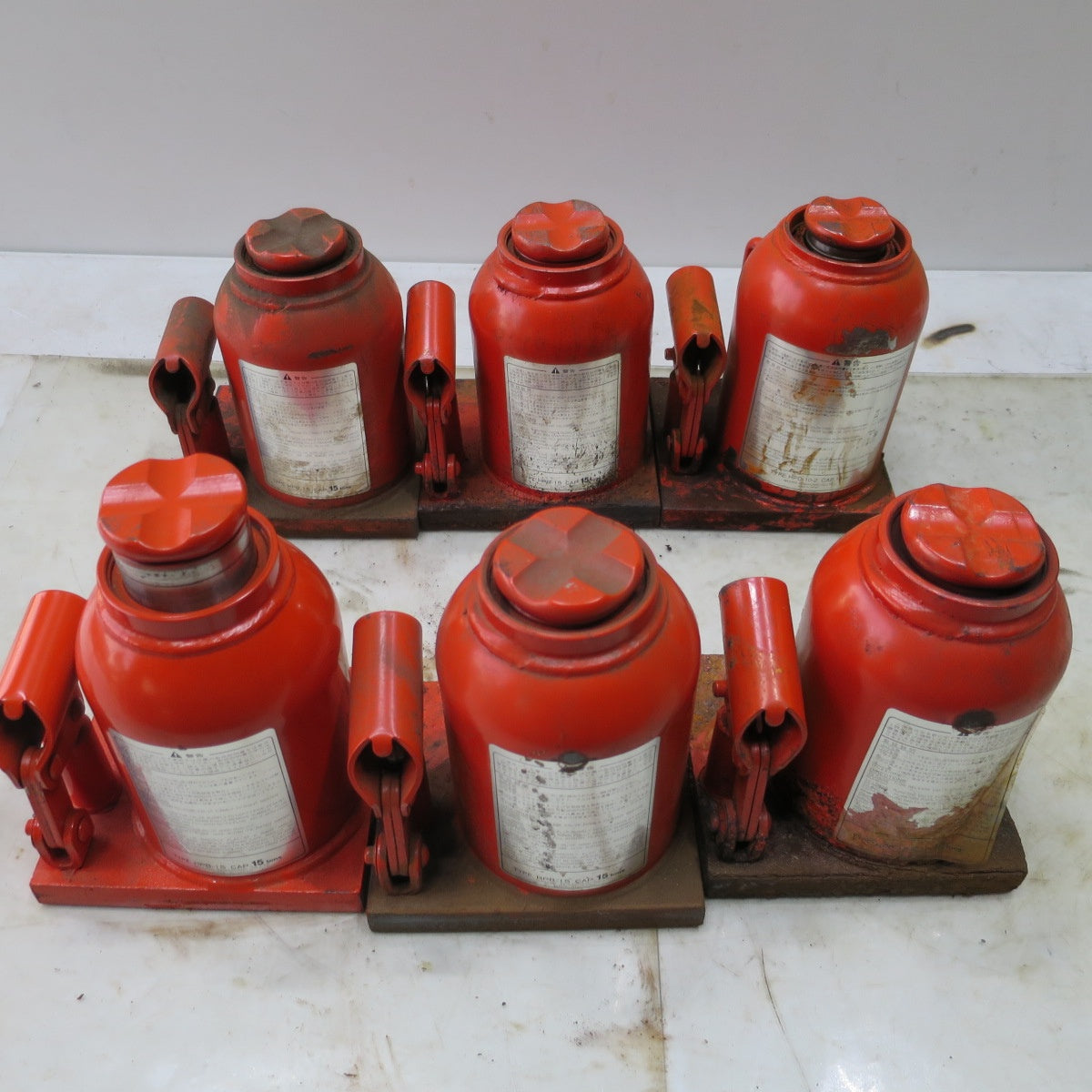 [送料無料] 6点まとめ売り◆マサダ 油圧 ジャッキ HPB-15 15ton 15トン HPD-10-2 10ton 10トン オイル だるま ダルマ ジャッキ 車載 工具 ジャンク品◆