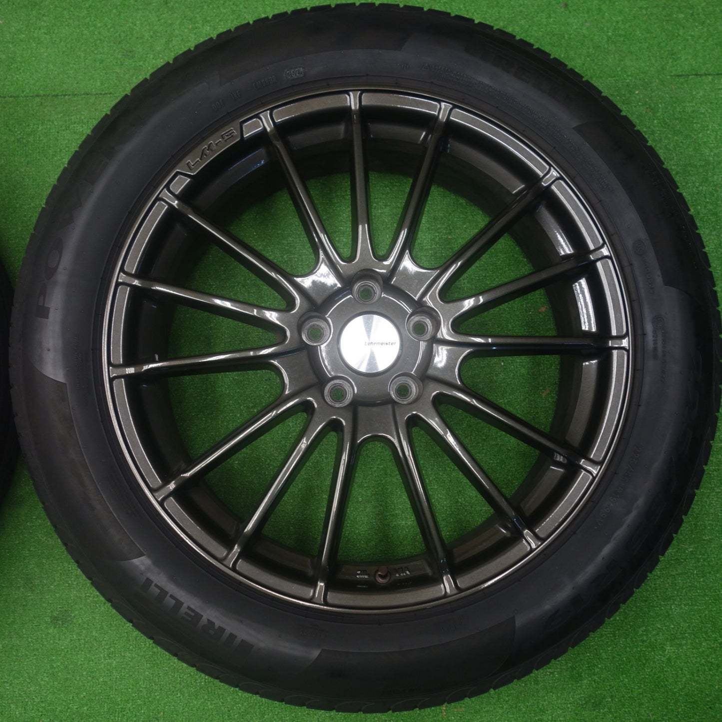 バリ溝！24年！キレイ！9分★Lehrmeister LM-S TRENTINO15 225/55R19 ピレリ POWERGY レアマイスター トレント15 パワジー 19インチ PCD114.3/5H★6041002KTノ