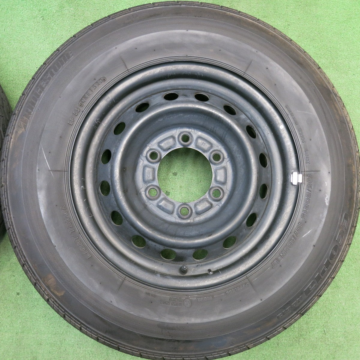 バリ溝！23年！9.5分◎トヨタ ハイエース 純正 スチール 195/80R15 107/105N ブリヂストン エコピア RD613 15インチ PCD139.7/6H◎6062505HAノ