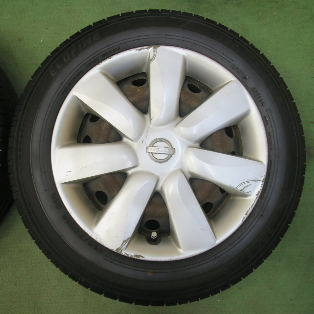バリ溝！23年！8.5分★日産 K13 マーチ 純正 スチール 165/70R14 ECOFINE エコファイン 14インチ PCD100/4H★6052207イノ