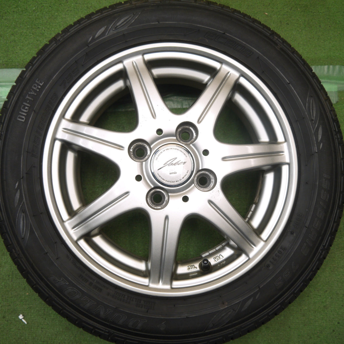 バリ溝！9.5分以上◎155/65R13 ダンロップ EC202 JOKER ジョーカー 13インチ PCD100/4H◎6092904Hノ