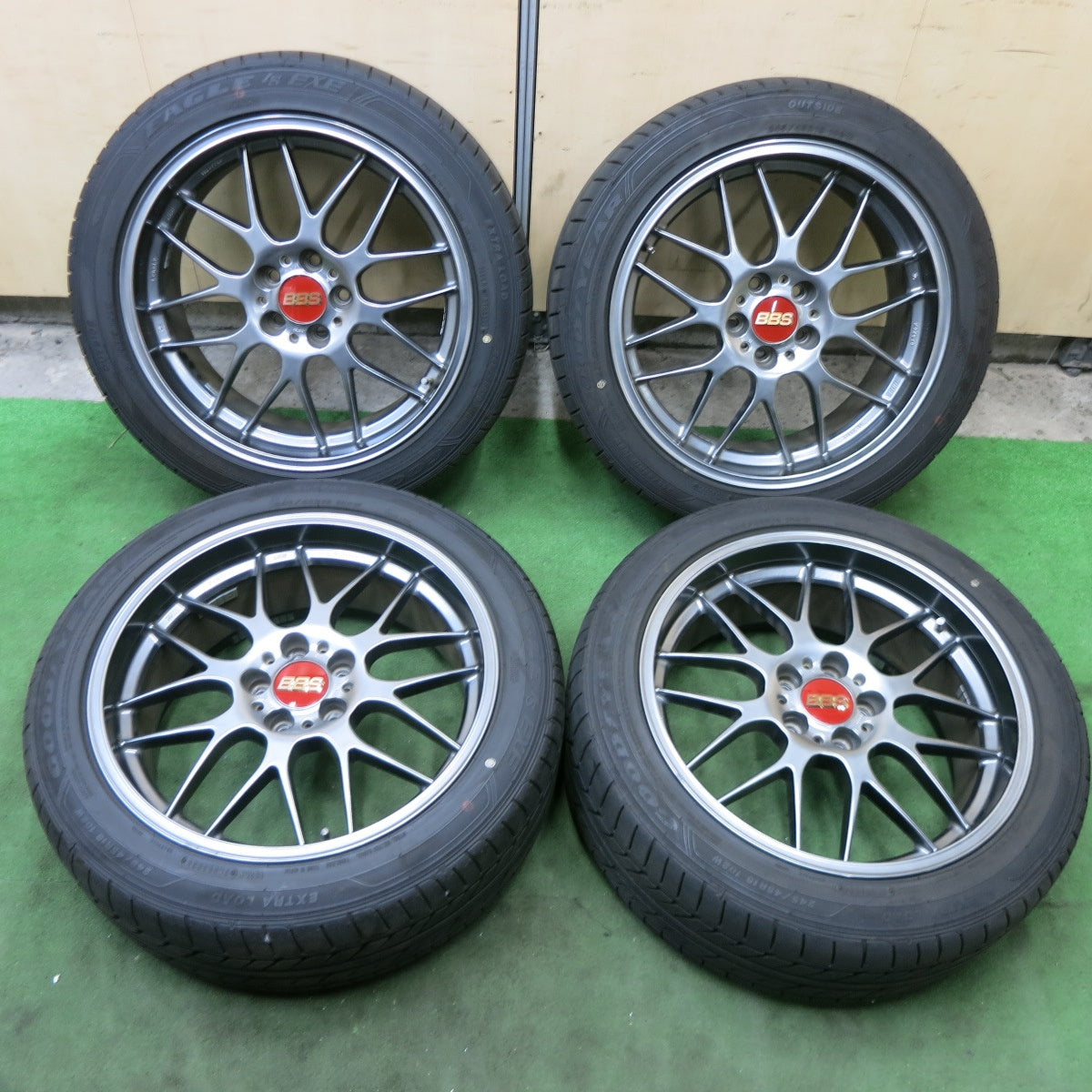 バリ溝！24年！キレイ！9.5分★BBS RG729 鍛造 245/45R19 グッドイヤー イーグル LS EXE 19インチ PCD114.3/5H★6011301ナノ