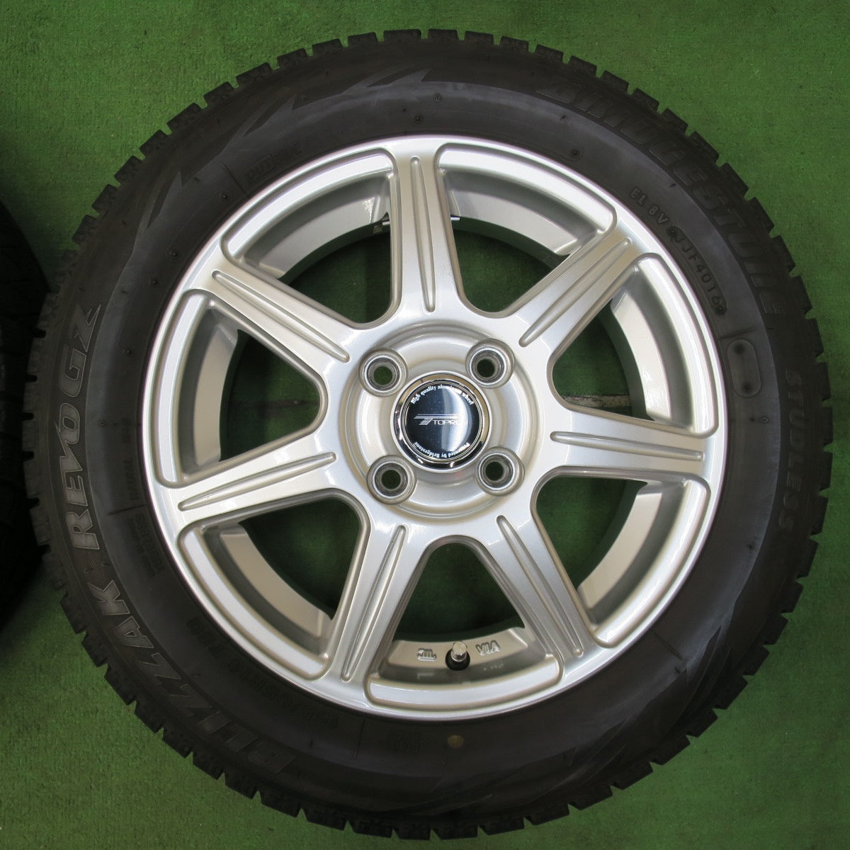 [送料無料] キレイ★スタッドレス 155/65R14 ブリヂストン ブリザック REVO GZ TOPRUN トップラン 14インチ PCD100/4H★4121201イス