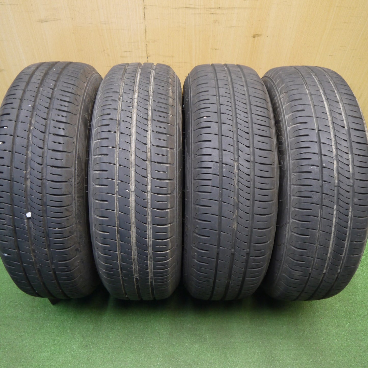 バリ溝！9.5分★マツダ デミオ 純正 スチール 175/65R14 ダンロップ エナセーブ EC204 14インチ PCD100/4H★6011604Hノ