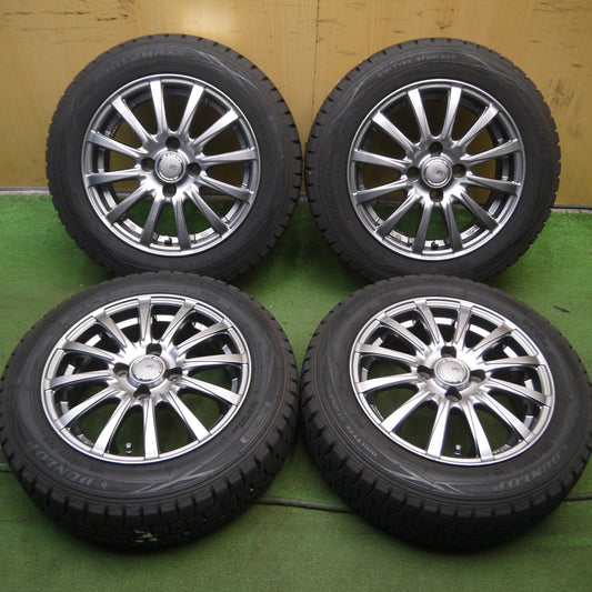 *送料無料* バリ溝！キレイ！9.5分以上★スタッドレス 165/65R14 ダンロップ ウインターマックス WM01 SIBILLA NEXT β-12 シビラ PCD100/4H★4060702Hス