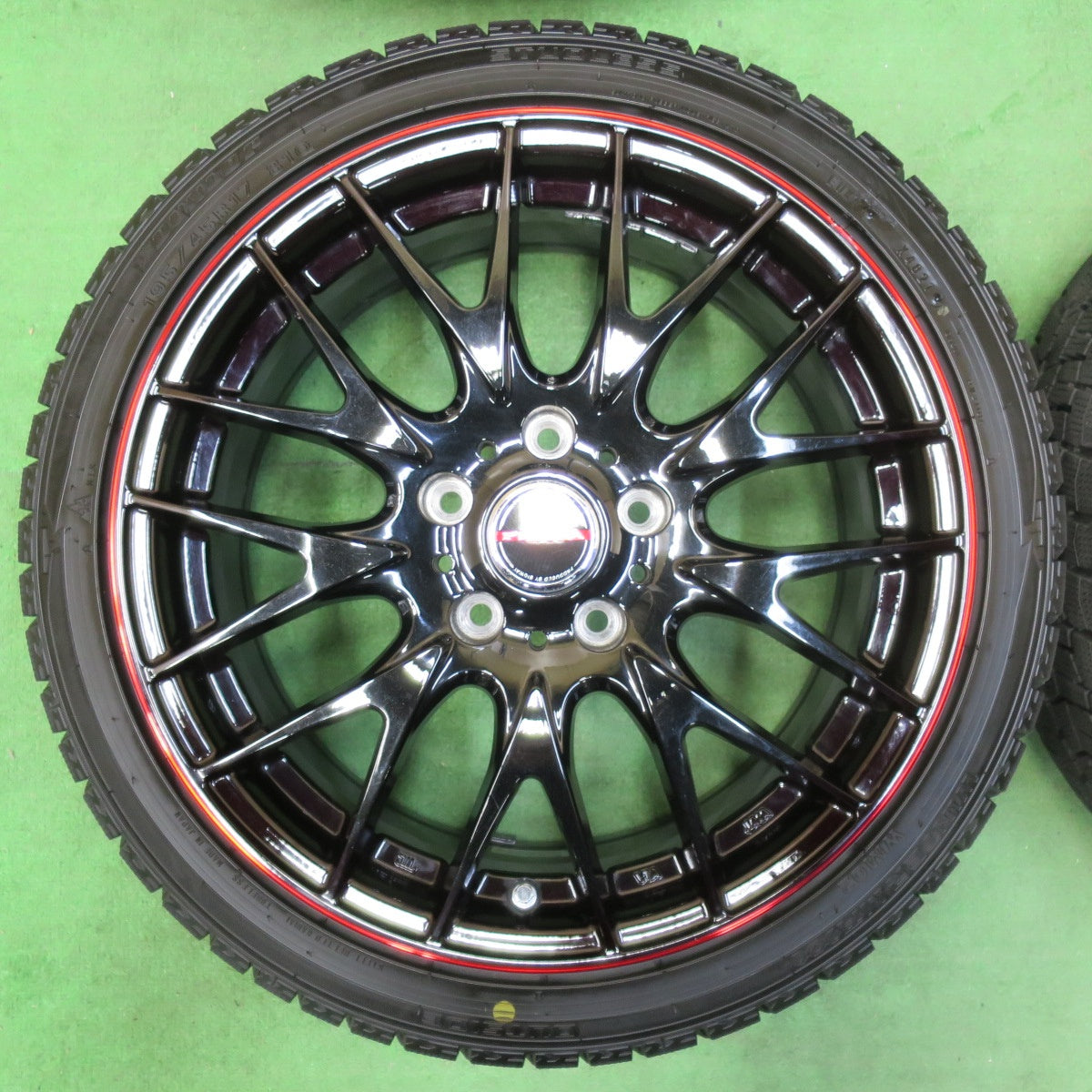 [送料無料] バリ溝！21年！キレイ！9.5分★スタッドレス 195/45R17 ダンロップ ウインターマックス WM02 Leyseen PRAVA 9M レイシーン プラバ PCD114.3/5H★4111105イス