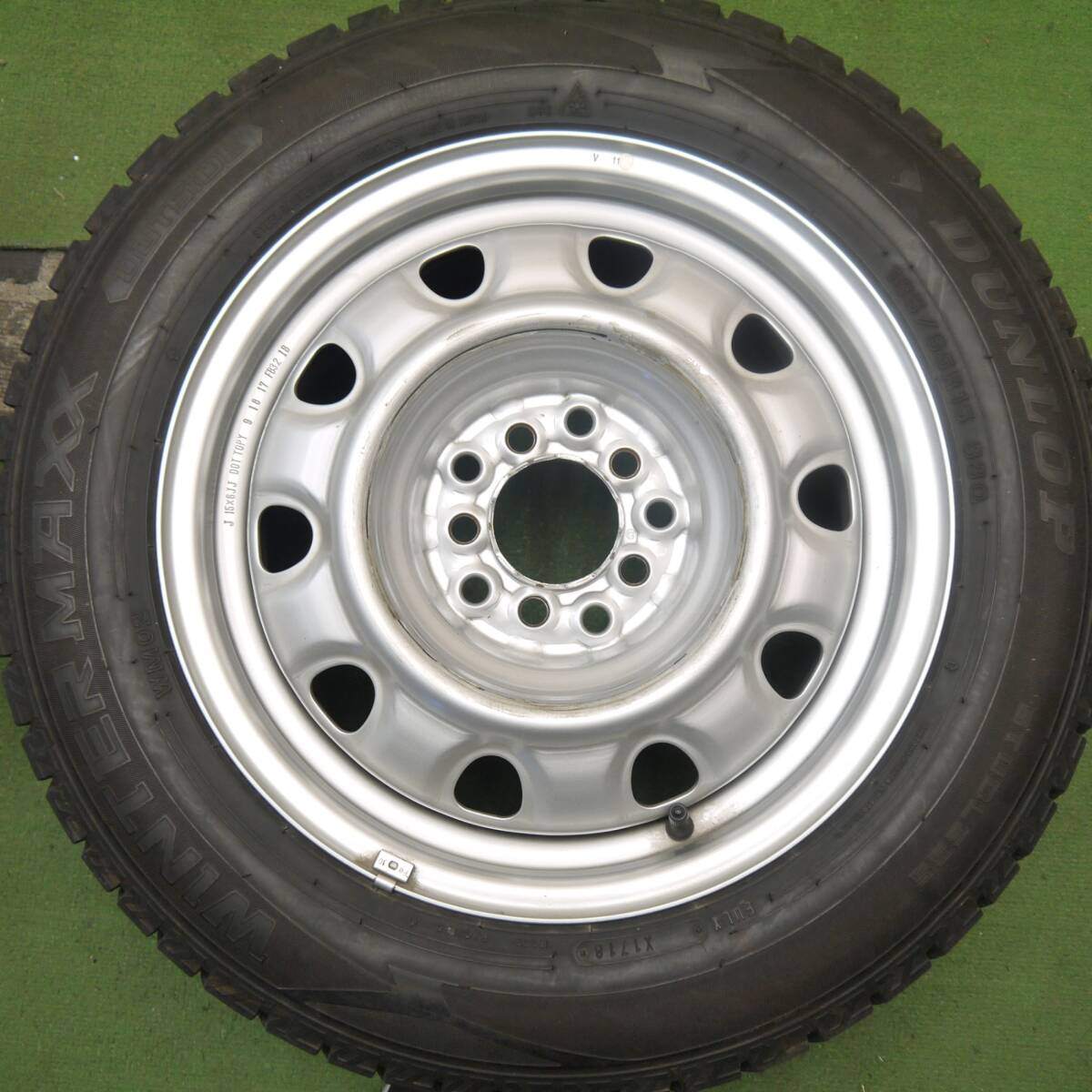 4本価格★スタッドレス 185/65R15 ダンロップ ウインターマックス WM02 スチール ホイール 15インチ PCD100 114.3/5H マルチ★5091602Hス