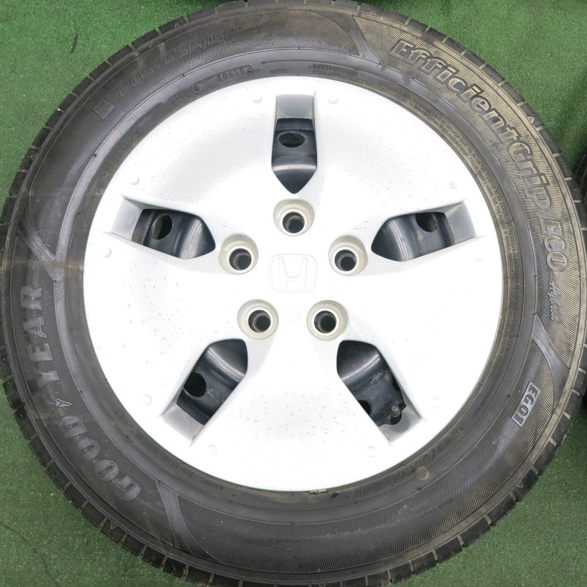 *送料無料* バリ溝！9.5分★ホンダ RG ステップワゴン 純正 スチール 205/65R15 グッドイヤー EfficientGrip ECO hybrid EG01 PCD114.3/5H★4062810HAノ