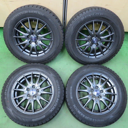 バリ溝！21年！キレイ！9.5分★プリウス 等 195/65R15 スタッドレス ダンロップ ウインターマックス WM02 VELVA SPORTZ ヴェルヴァ 15インチ PCD100/5H★5053105イス