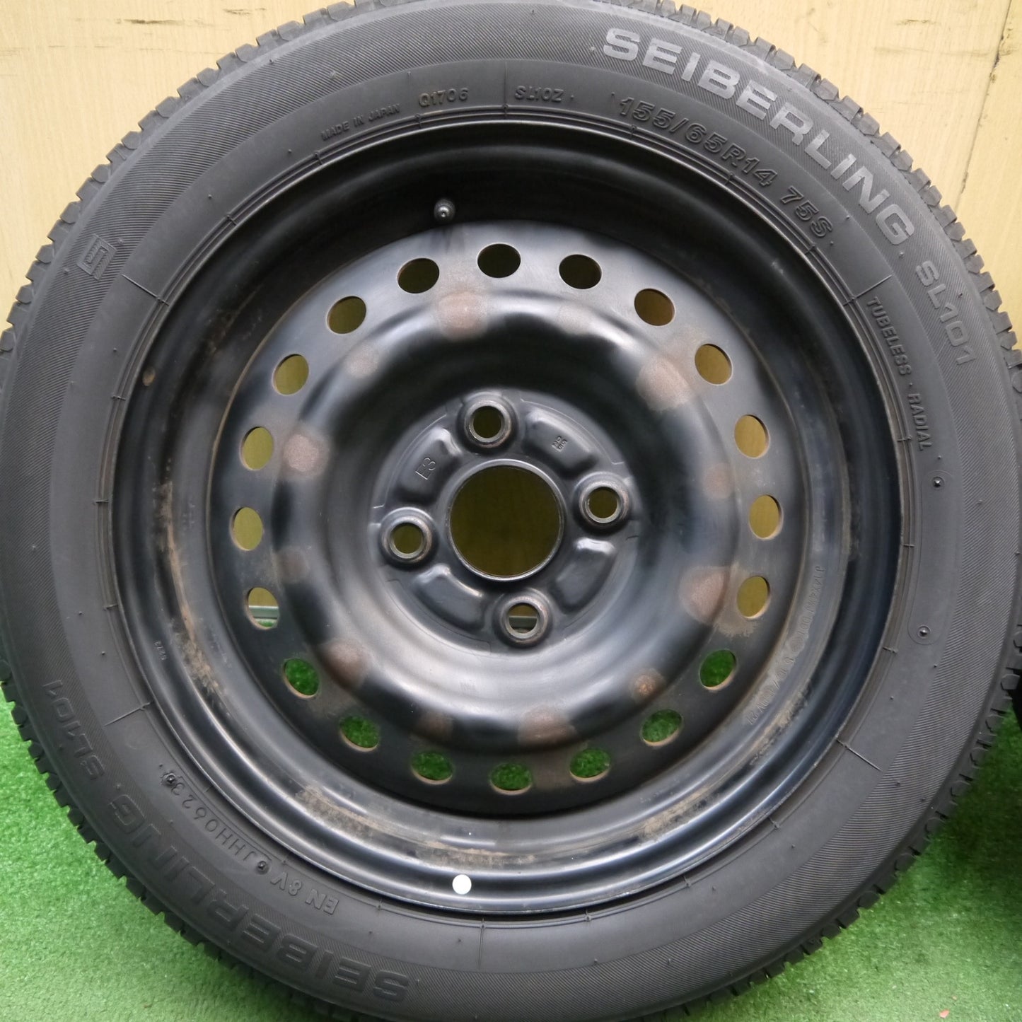4本価格！23年★155/65R14 セイバーリング SL101 スチール ホイール 14インチ PCD100/4H★5090201Hノ