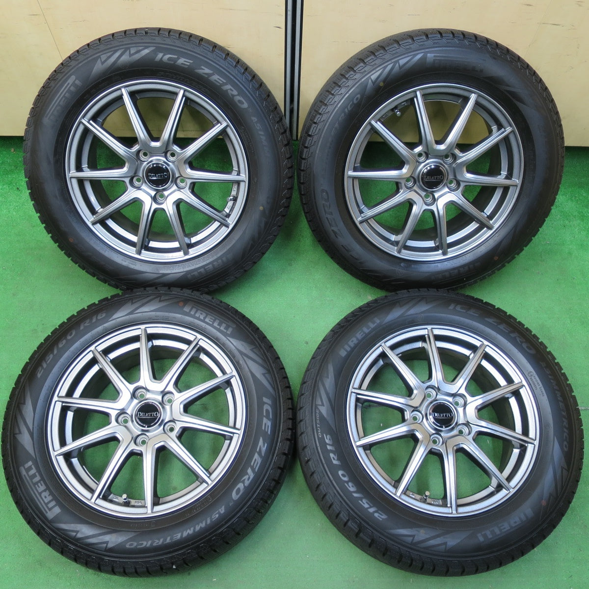 *送料無料* キレイ！22年★スタッドレス 215/60R16 ピレリ アイス ゼロ アシンメトリコ DILETTO ディレット 16インチ PCD114.3/5H★4072702イス