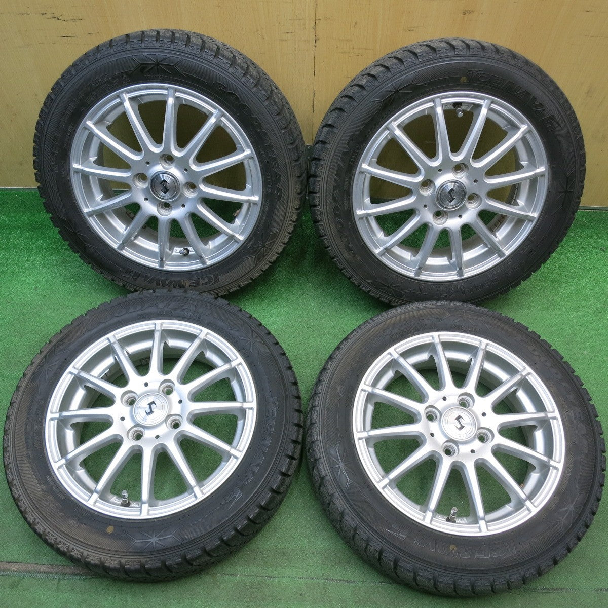 超バリ溝！ほぼ10分★スタッドレス 155/65R14 グッドイヤー アイスナビ6 社外 アルミ 14インチ PCD100/4H★6050508HAス