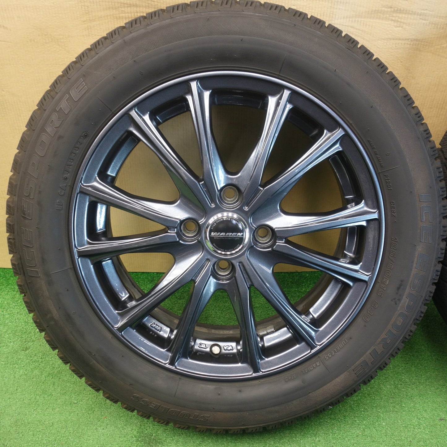 キレイ！22年★スタッドレス 185/60R15 アイスエスポルテ WAREN ヴァーレン 15インチ PCD100/4H★6051103KTス