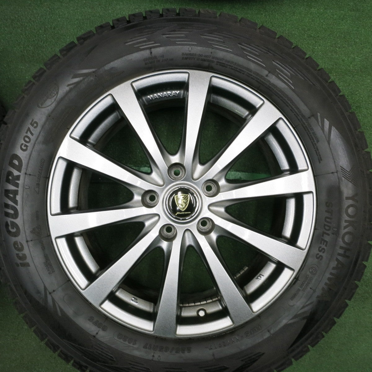 *送料無料* バリ溝！キレイ！9.5分★スタッドレス 225/65R17 ヨコハマ アイスガード G075 MANARAY SPORT マナレイスポーツ PCD114.3/5H★4032507TNス