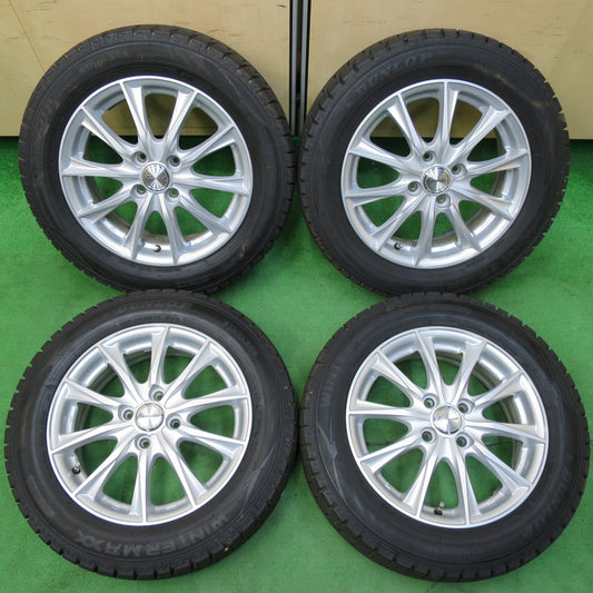 *送料無料* バリ溝！21年！キレイ！9.5分以上★スタッドレス 185/60R15 ダンロップ ウインターマックス WM02 Exceeder エクシーダー PCD100/4H★4070305イス