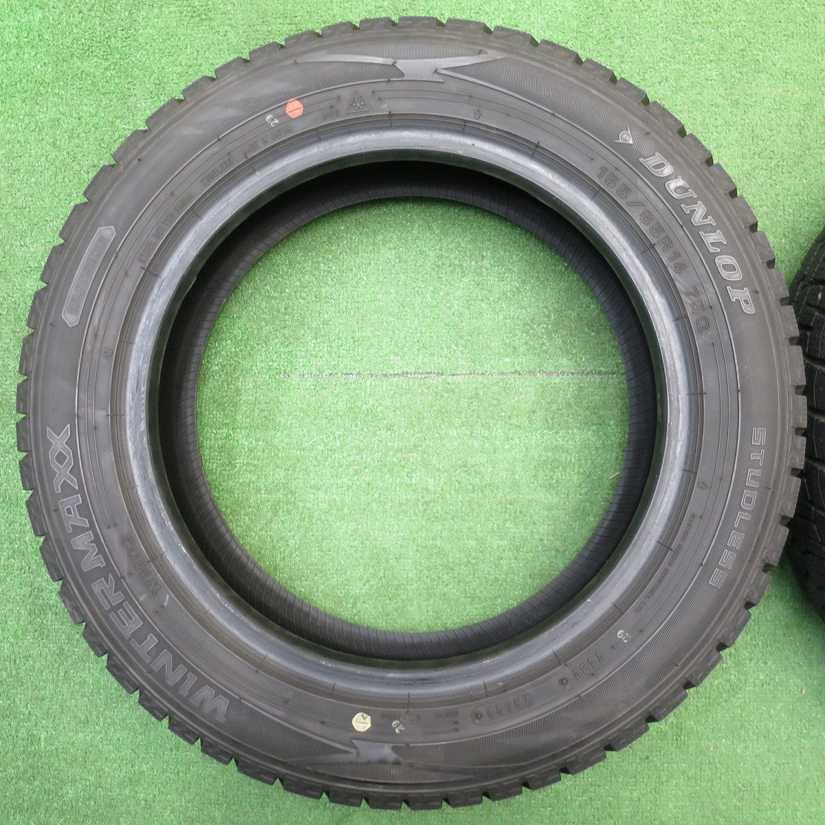 バリ溝！22年！ほぼ10分★スタッドレス 155/65R14 ダンロップ ウインターマックス WM02 タイヤ 14インチ ワゴンR タント N-BOX 等★5121812NJスタ