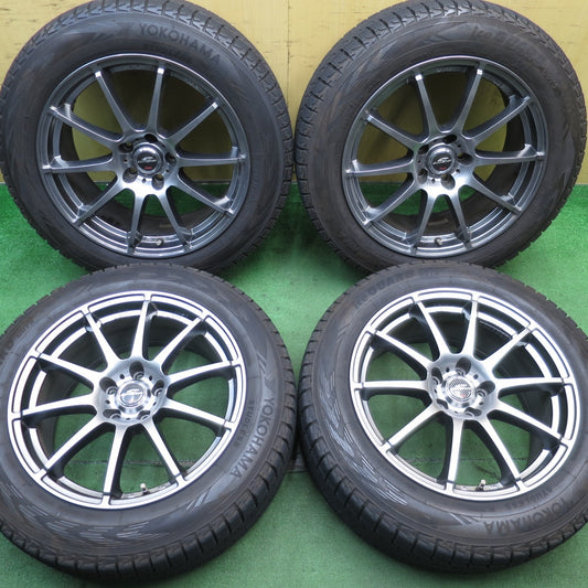 バリ溝！キレイ！9分★スタッドレス 225/60R18 ヨコハマ アイスガード G075 SCHNEIDER ATECH シュナイダー 18インチ PCD114.3/5H★5053005NJス