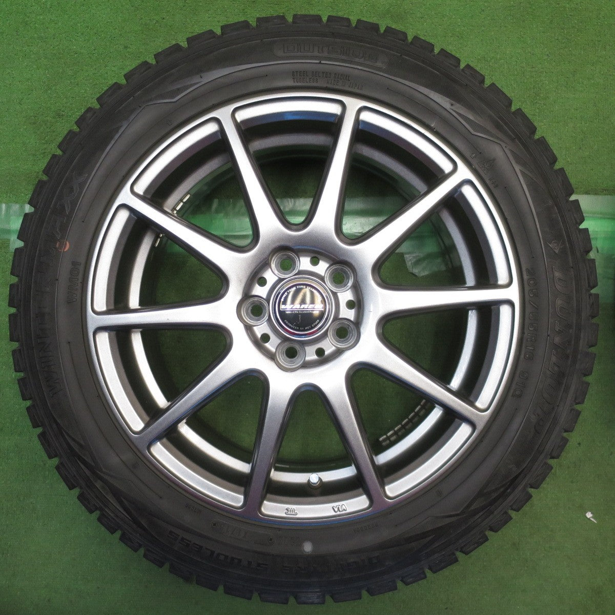 バリ溝！キレイ！ほぼ10分◎86 BRZ 等 205/55R16 スタッドレス ダンロップ ウインターマックス WM01 WAREN ヴァーレン 16インチ PCD100/5H◎6091906NJス