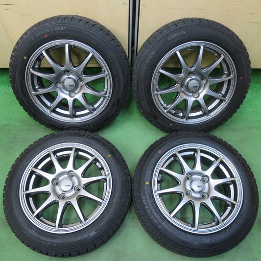 バリ溝！22年！9.5分以上★スタッドレス 155/65R14 ダンロップ ウインターマックス WM02 SPORT ABELIA スポルト アベリア 14インチ PCD100/4H★5032909イス