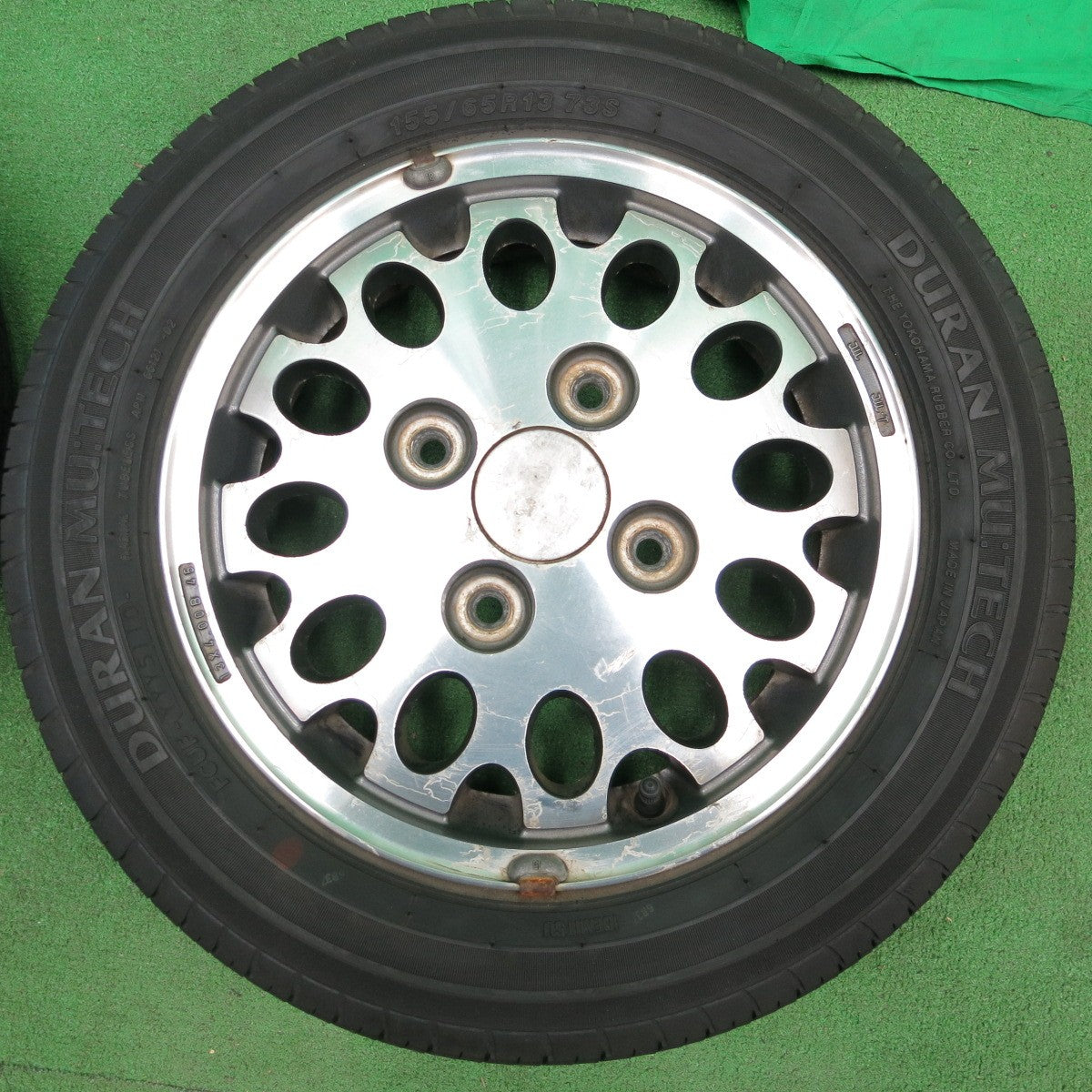 *送料無料* 4本価格★旧車 スズキ CR22S アルト ワークス 純正 155/65R13 DURAN MU:TECH 13インチ PCD114.3/4H★4051001ナノ