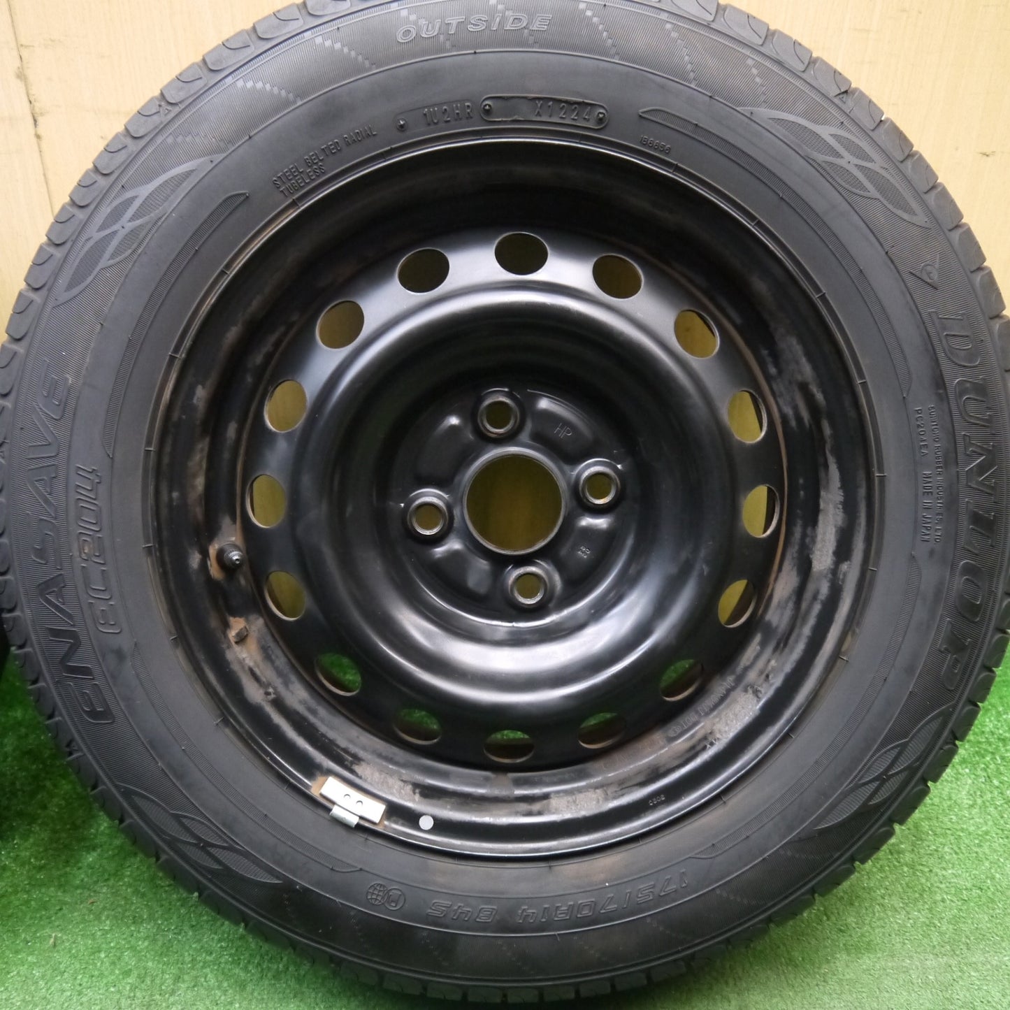 バリ溝！24年！9.5分以上★175/70R14 ダンロップ エナセーブ EC204 スチール ホイール 14インチ PCD100/4H★6021701Hノ