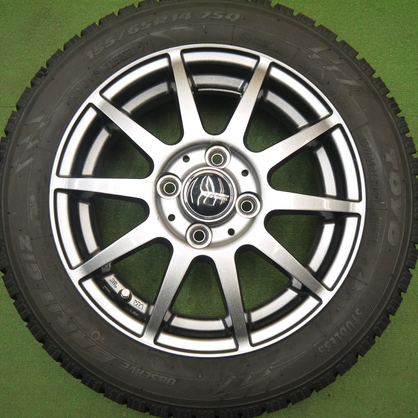 バリ溝！9.5分★スタッドレス 155/65R14 トーヨー オブザーブ ガリット GIZ Ti WHEELS 14インチ PCD100/4H★6030305Hス